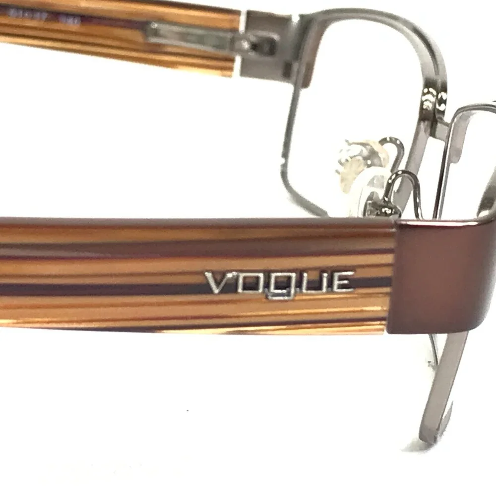 Vogue Eyeglasses Frames VO3558 775 Brown Rectangular Wood Grain 51-17-140